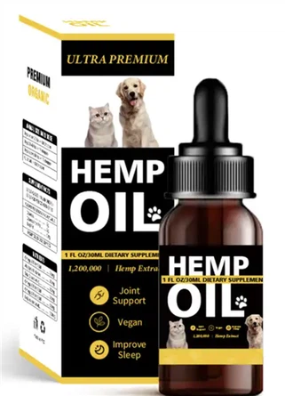 Óleo de cânhamo natural e seguro para animais de estimação